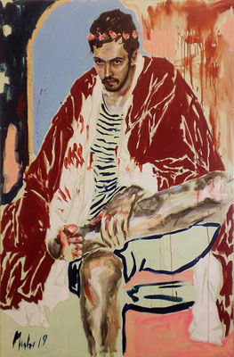 Le roi est triste (Richard III), 2019, 180 x 120 cm, Mischtechnik auf Leinwand