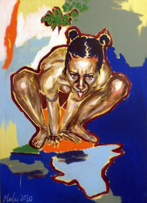 Der Ursprung, 2020, Acryl und Öl auf Leinwand, 140 x 100 cm