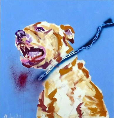 Come play with me pt. 1, 2023, Mischtechnik auf Leinwand, 100 x 100 cm