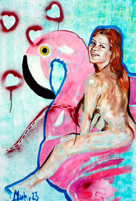 Come play with me pt. 2, 2023, Mischtechnik auf Leinwand, 150 x 100 cm