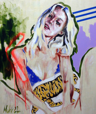 Angle mort, 2022, Mischtechnik auf Leinwand, 130 x 110 cm