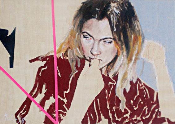 Je vous salue, Marie!, 2018, Mischtechnik auf Leinwand, 100 x 140 cm