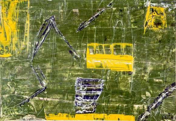 AUFBRUCH I: 44x63cm // Acryl auf Papier - auf  KAPA fix aufgezogen, 2018 - VERKAUFT