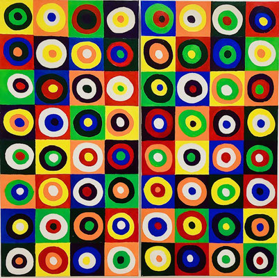 RUND UND BUNT I+II: 80x40x4,5cm //  Acryl auf Leinwand, 2022