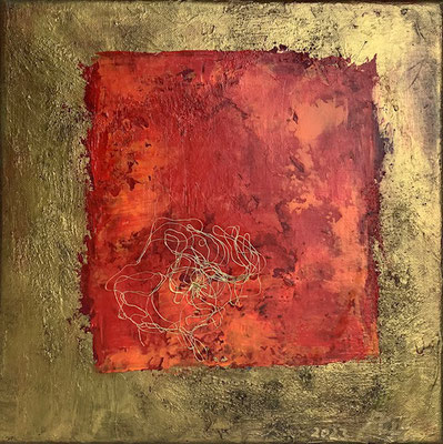 UNTOLD STORY: 30x30x2cm, Mischtechnik, 2023