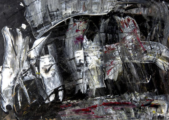 IN VERBINDUNG BLEIBEN - BEGLEITER: 30x40cm //  Acryl auf Papier - auf  KAPA fix aufgezogen, 2016 - VERKAUFT