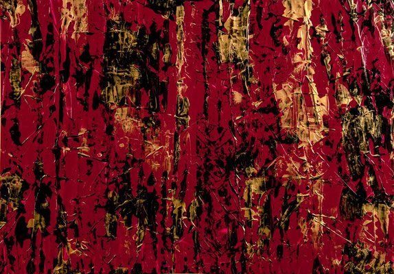 SCHWARZ-ROT-GOLD: 57x40cm, Acryl auf Papier - auf KAPA fix aufgezogen, 2012 - VERKAUFT