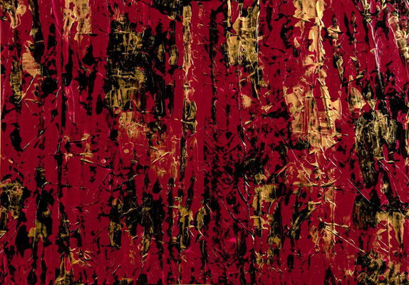 SCHWARZ-ROT-GOLD: 40x57cm // Acryl auf Papier - auf KAPA fix aufgezogen, 2012 - VERKAUFT