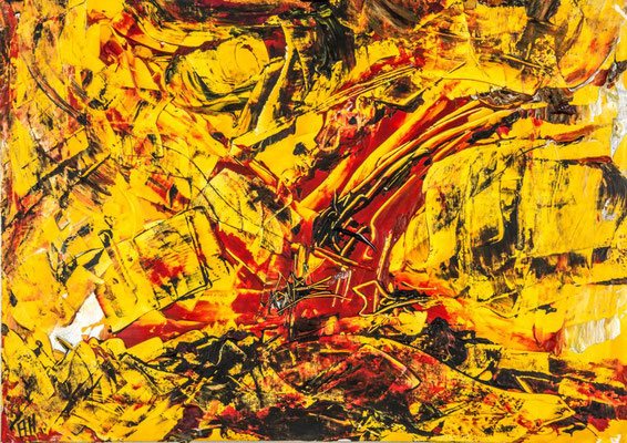 AUFRUHR: 42x30cm, Acryl auf Papier - auf  KAPA fix aufgezogen, 2016 - VERKAUFT