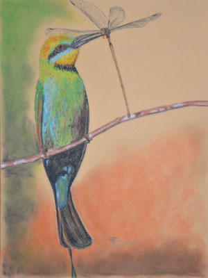 Libelle als Beute - 30x40 cm