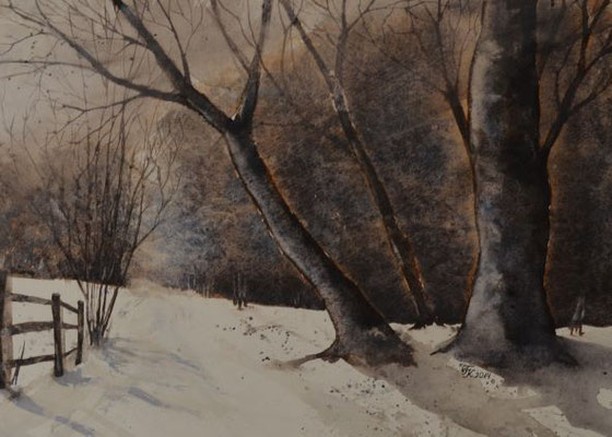 Winterwaldspaziergang - 31,5x48,5 cm