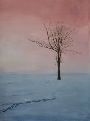 Baum im Winter - 50x65 cm