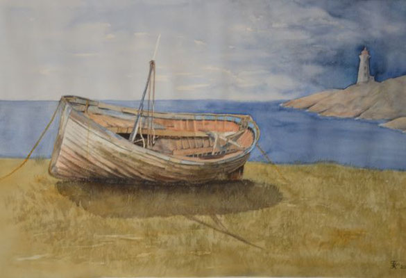 Gestrandetes Boot - 36x54,5 cm 