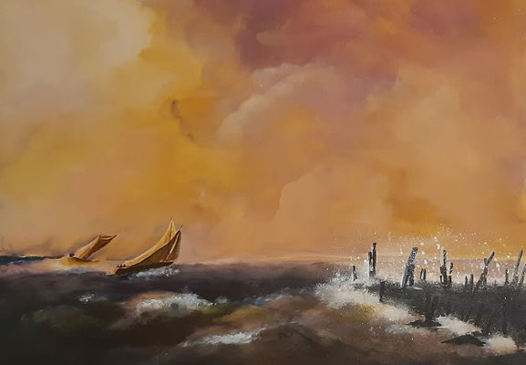 Stürmisches Meer 5 - Paneel 50x70cm