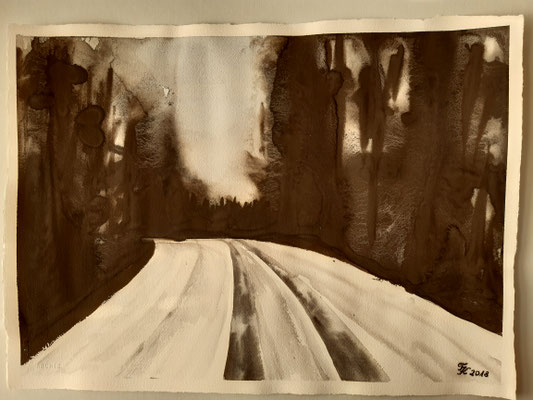 Winterstraße - 36x49 cm