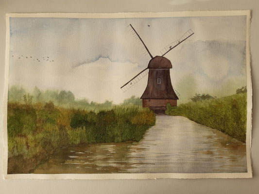 Windmühle - 38x57 cm