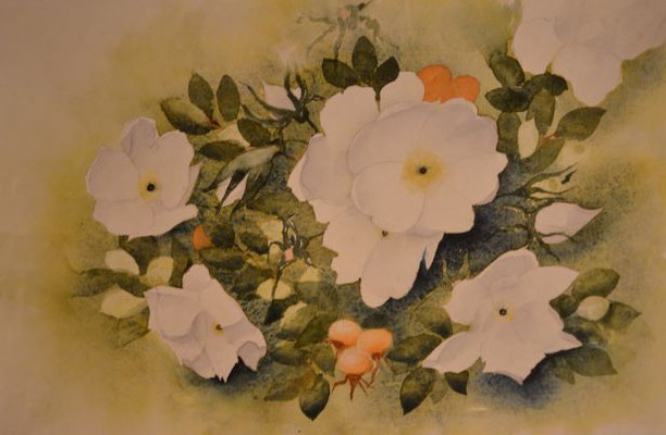 Heckenrose weiß - 31,5x48,5 cm