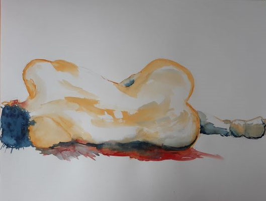 Frau liegend - 50x65 cm