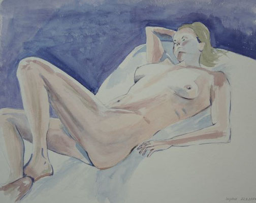 Frau liegend - 42x55,5 cm