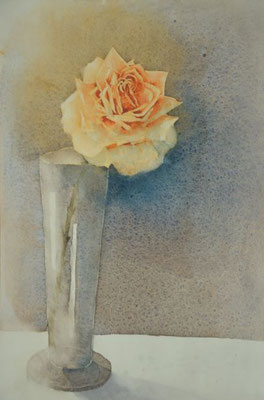 Gelbe Rose in Vase - 31x49 cm