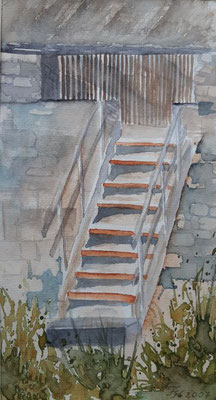 Friesach Burg Treppe - 13x24 cm