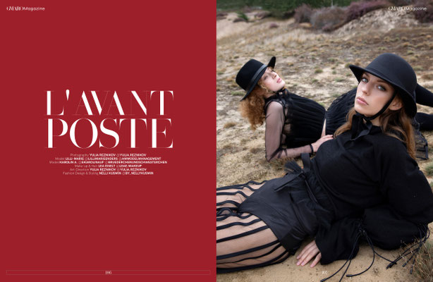 L'avant Poste magazine publication Fotos am Strand mit Makeup leverkusen