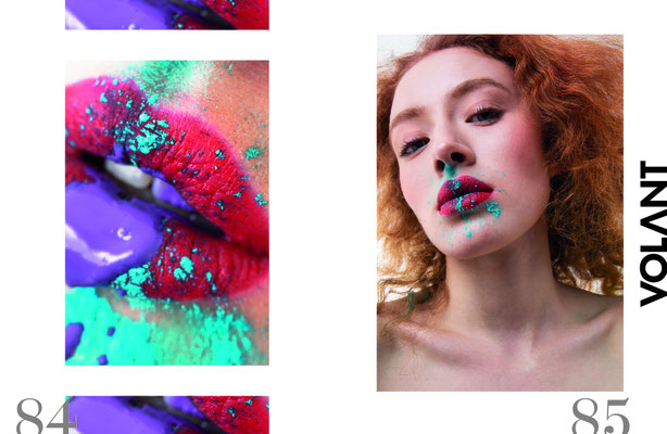 magazinseite von maodel mit buntem makeup