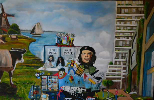 Nostalgie en de dingen die voorbij gaan, olieverf, 100x150