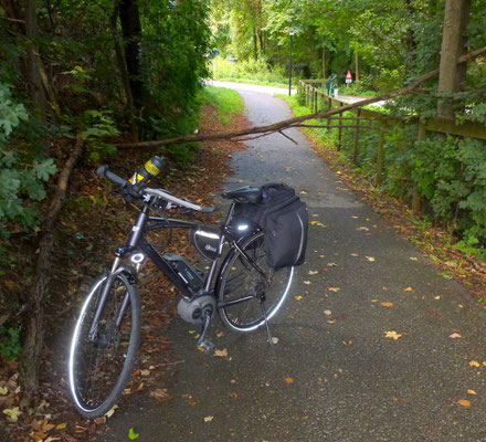 Hindernis am Radweg