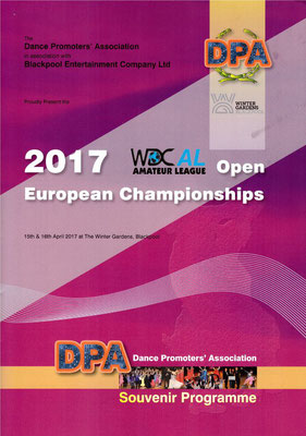 WDC/AL European Championships Senior II 2017 in Blackpool, England 15. April 2017 hier: Winter Gardens Blackpool
