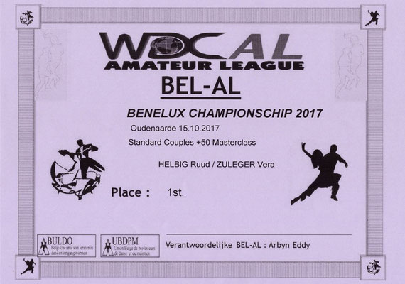 WDC-AL MasterClass Over 50 Ballroom BENELUX Championships in Oudenaarde, Netherlands 15. Oktober 2017 hier: Salons Mantovani
