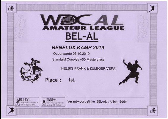 WDC AL Open BENELUX Championships Over 50 in Oudenarde, Belgium 6. Oktober 2019 hier: Salons Mantovani