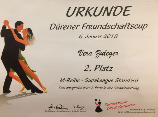 WDC/GAL DAT Dürener Freundschaftscup, Düren 6. Januar hier: Tanzschule Dreschmann