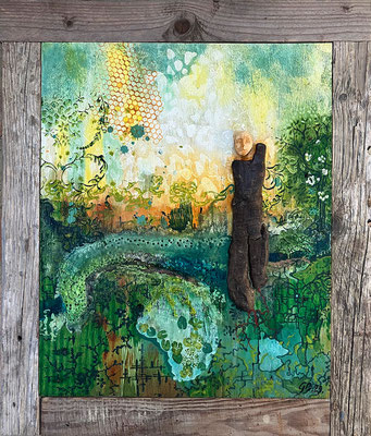 "Im Grünen 2" Akryl/Holz (47x55 incl. Rahmen) 2025