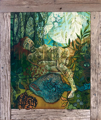 "Im Grünen 1" Akryl/Holz (47x55 incl. Rahmen) 2025