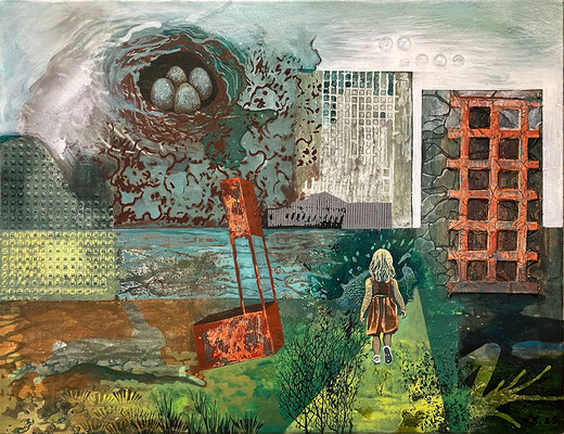 "Zwischenräume 4" Akryl/Leinen (80x60) 2025