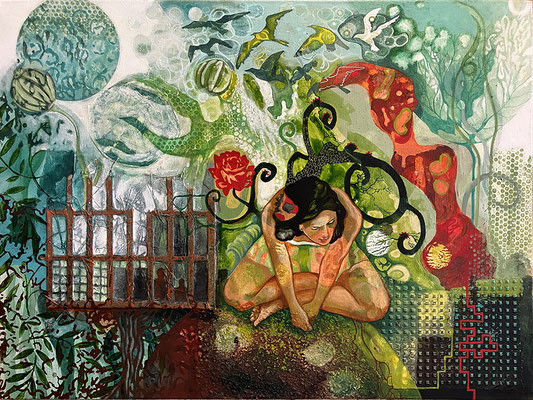 "Zwischenräume 1" Akryl/Leinen (80x60) 2025
