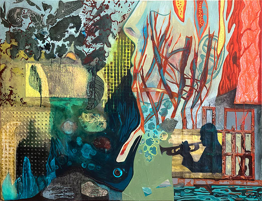 "Zwischenräume 3" Akryl/Leinen (80x60) 2025