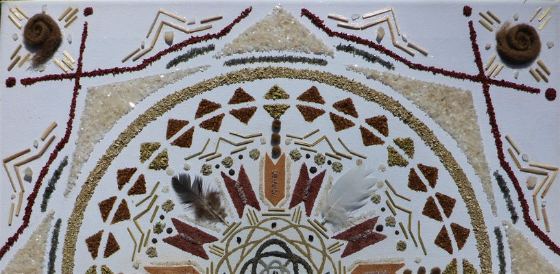 Natur Edelstein Mandala "weiße Büffelkalbsfrau"