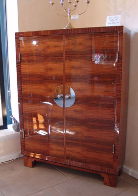 Art Deco Schrank, Nussbaum deutsch um 1930, Klavierlack