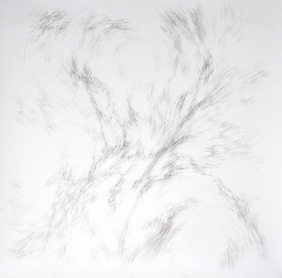 Unterströmung, Graphit auf Papier, 100 x 100 cm, 2024