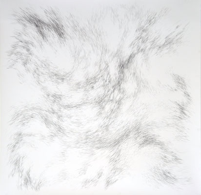 Unterströmung, Graphit auf Papier, 100 x 100 cm, 2024