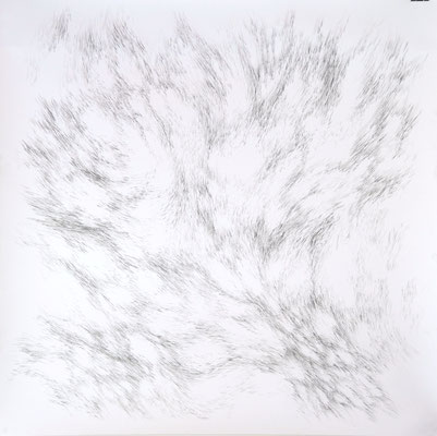 Unterströmung, Graphit auf Papier, 100 x 100 cm, 2024