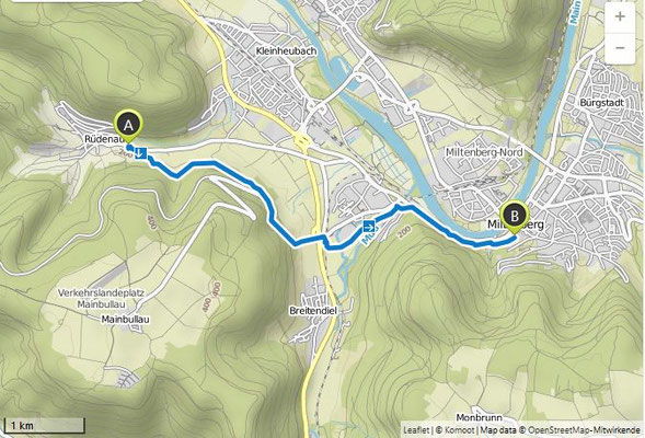 Der dritte Teilabschnitt ist 6,37 km lang. 70 m Bergauf - 130 m Bergab.
