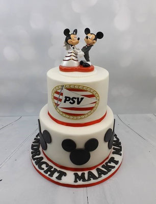 Mickey en Minnie Mouse bruidstaart