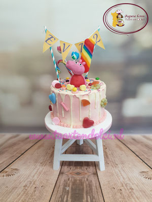 Peppa Pig taart zonder fondant