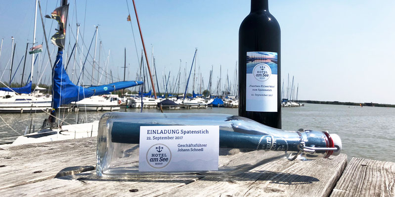 Hotel am See Rust · Einladung Flaschenpost
