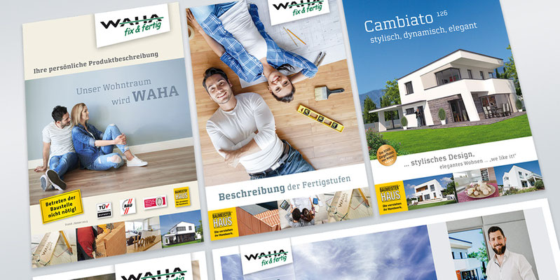Waha fix & fertig · Hausbaufolder, -mappen, Hausreise, Hausmesse uvm.