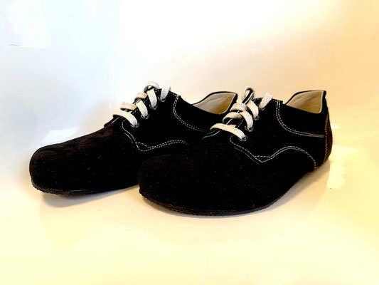Bequeme Wildleder Barfußschuhe Farbe Schwarz 