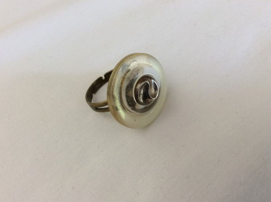 Bague beige métal - Référence : BAGBEI35MET